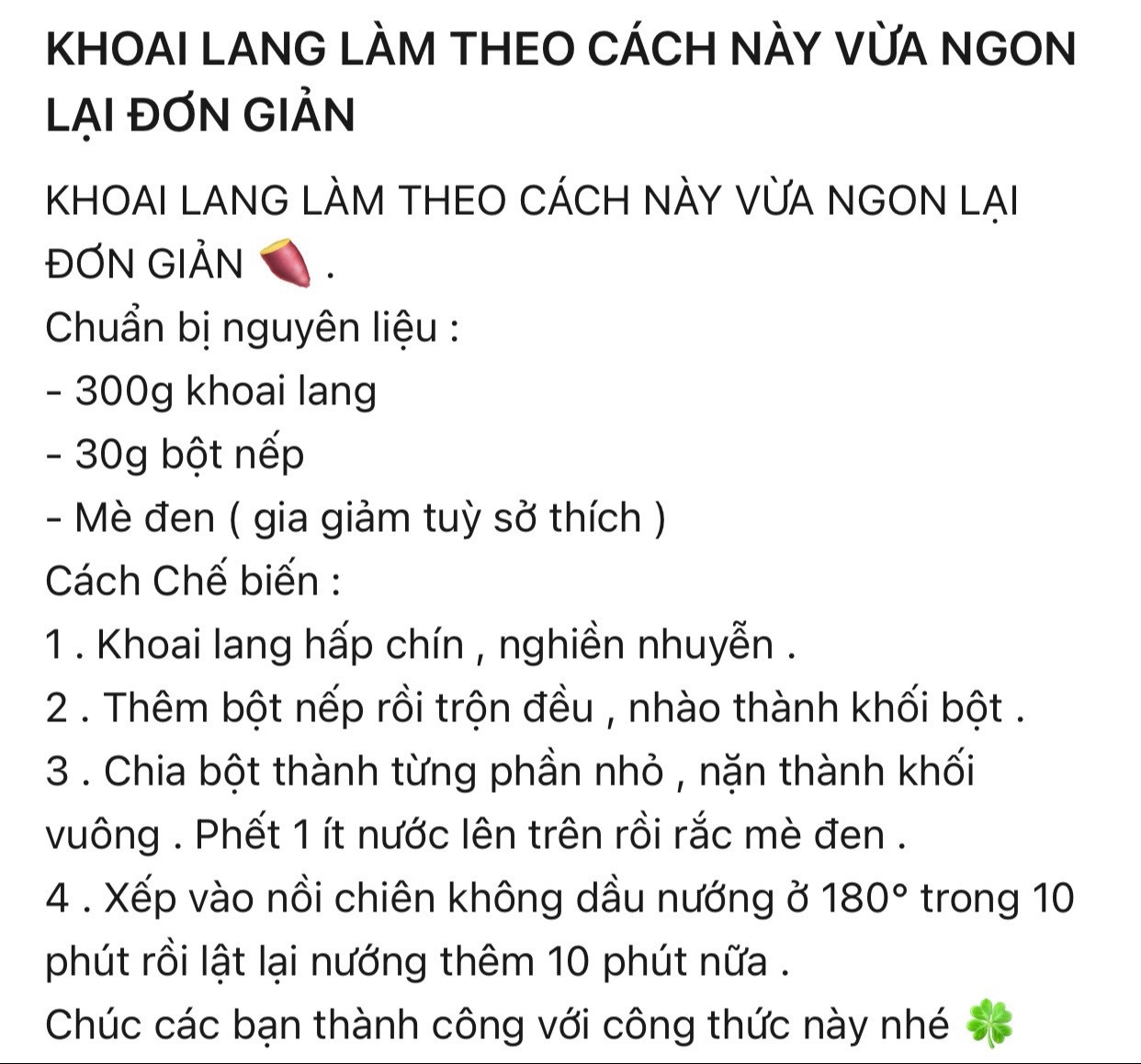 Khoai Lang Nướng Giòn Vị Mè Đen