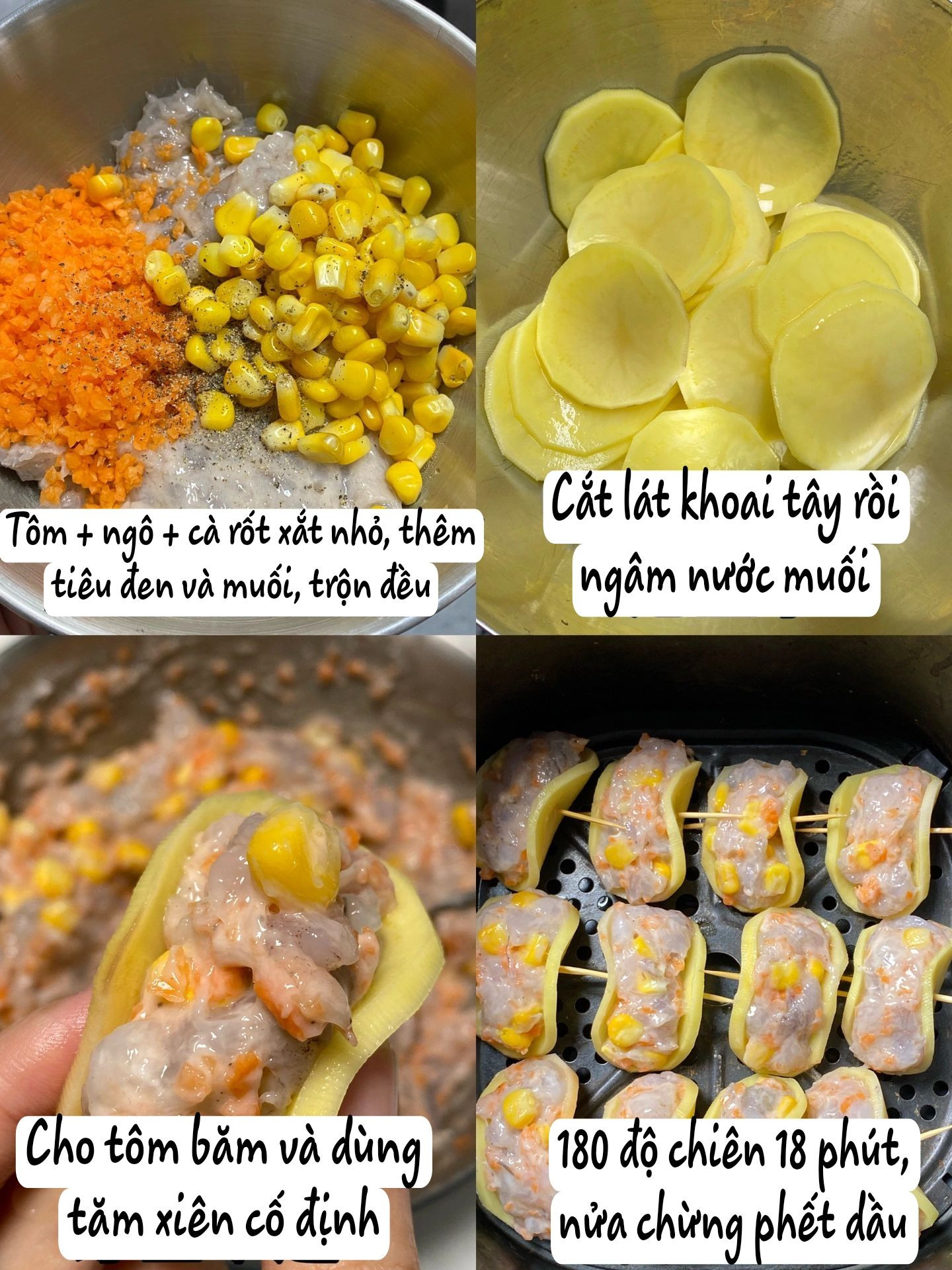 Khoai Tây Cuốn Tôm Ngô Giòn Tan Thơm Ngon