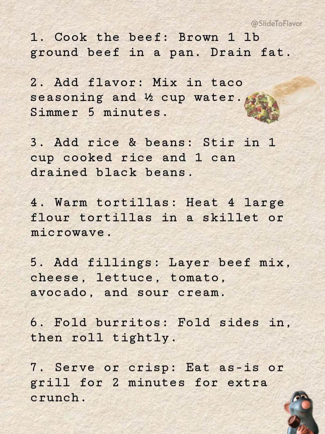 Loaded Beef Burrito Recipe 🌯🇲🇽