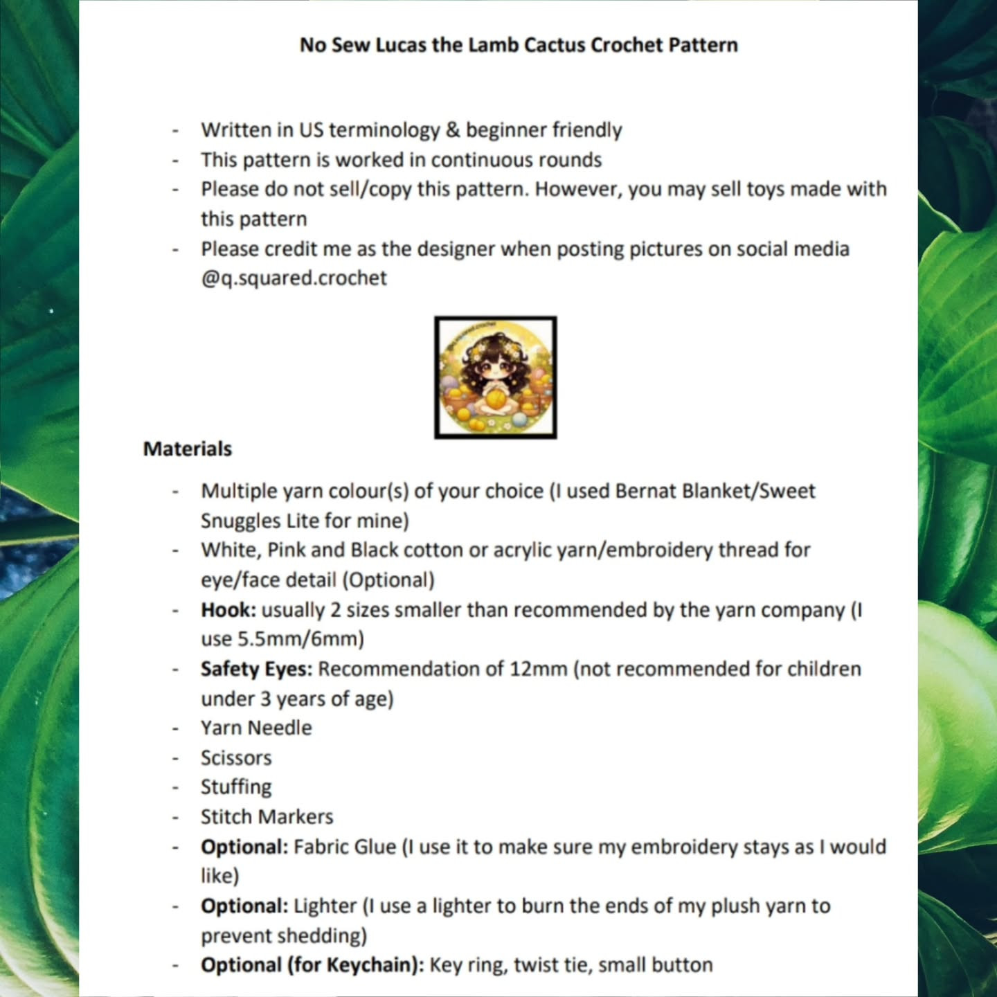 Lucas the Lamb Cactus Crochet Pattern for Beginners