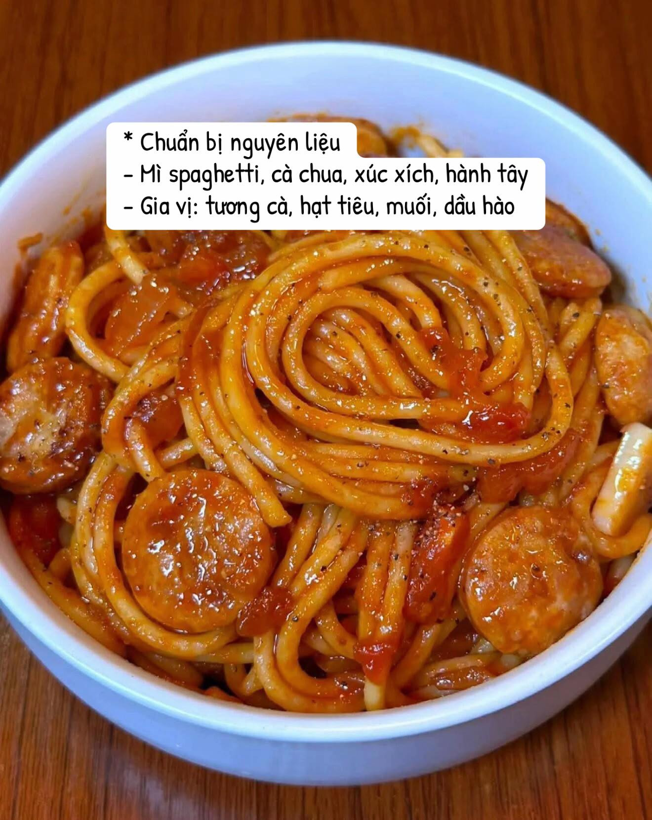 Mì Ý Xúc Xích Sốt Cà Chua Đậm Đà