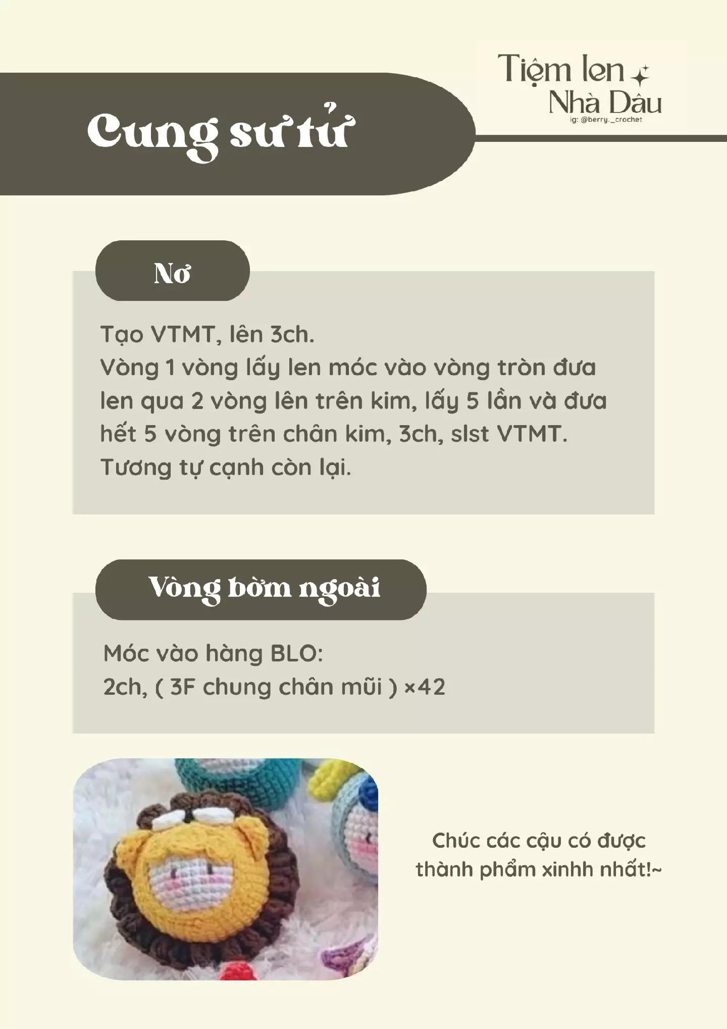 Móc len Cung Sư Tử dễ thương cho người yêu thích sưu tầm
