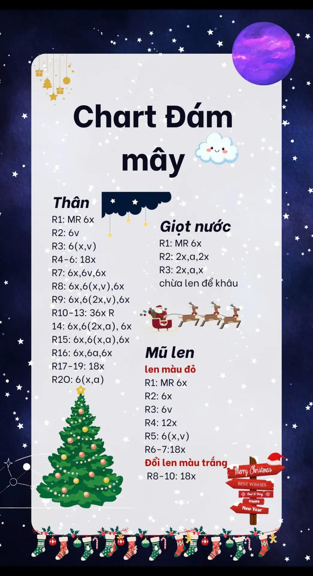 Móc len Gấu Trắng Giáng Sinh Đáng Yêu Với Khăn Quàng