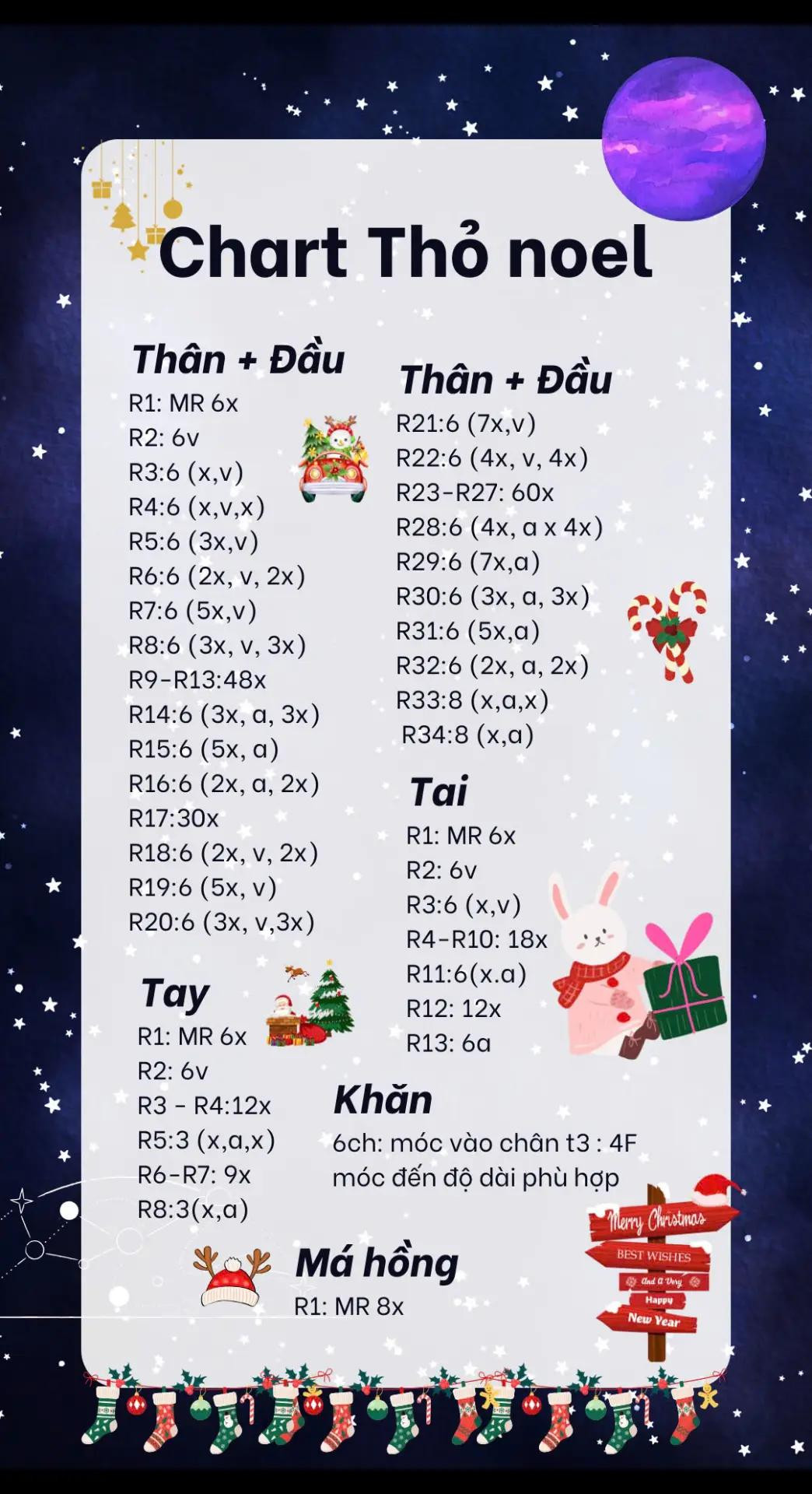 Móc len Gấu Trắng Giáng Sinh Đáng Yêu Với Khăn Quàng