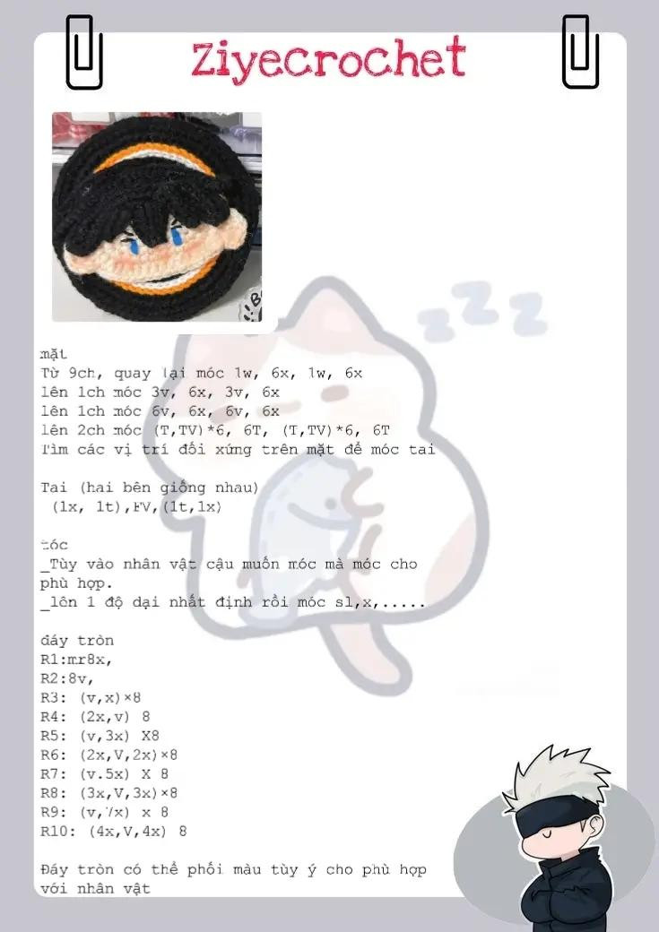 Móc len hình nhân vật anime với tóc cam đáng yêu