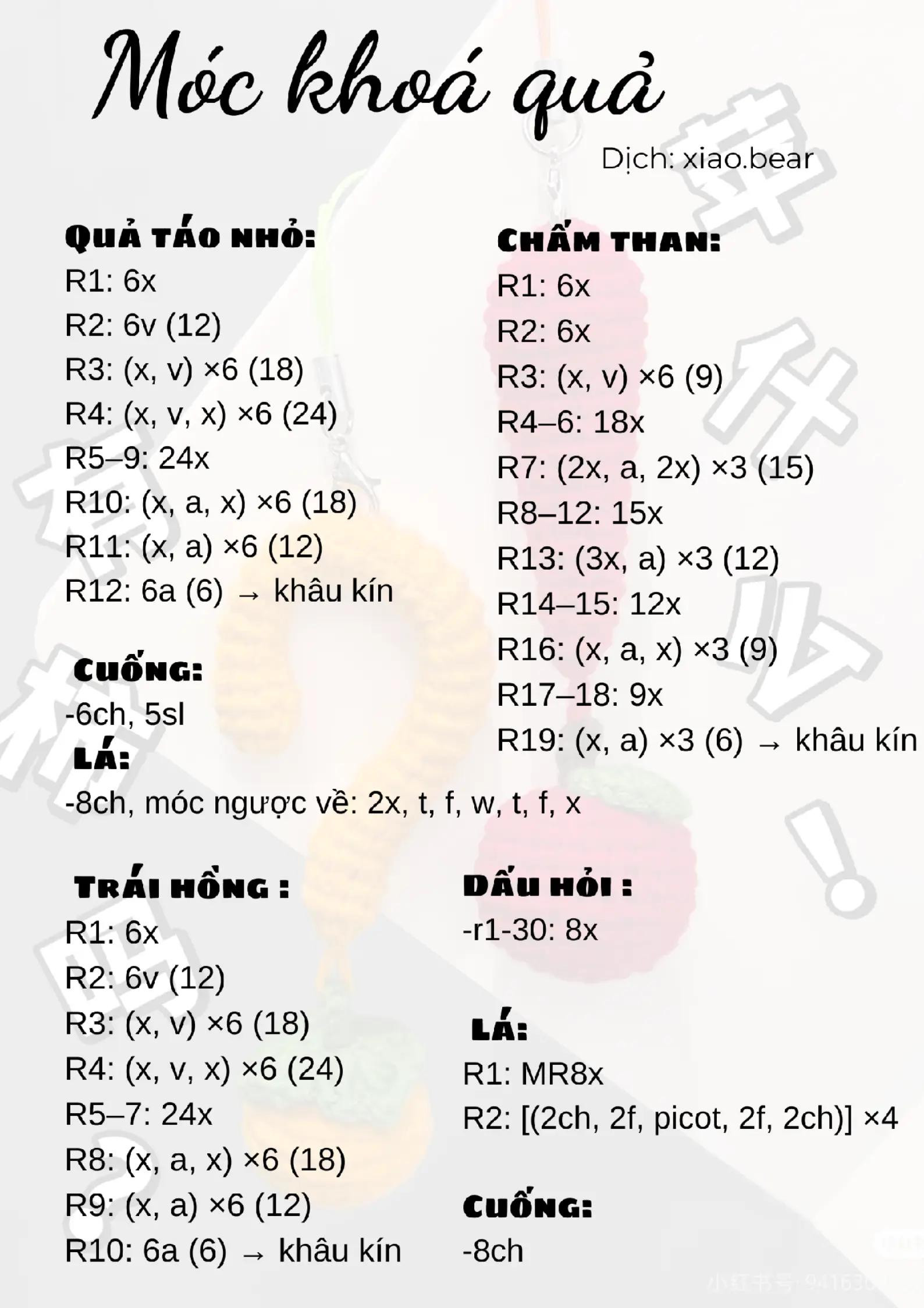 Móc len sáng tạo: Trái cây và dấu câu đáng yêu!