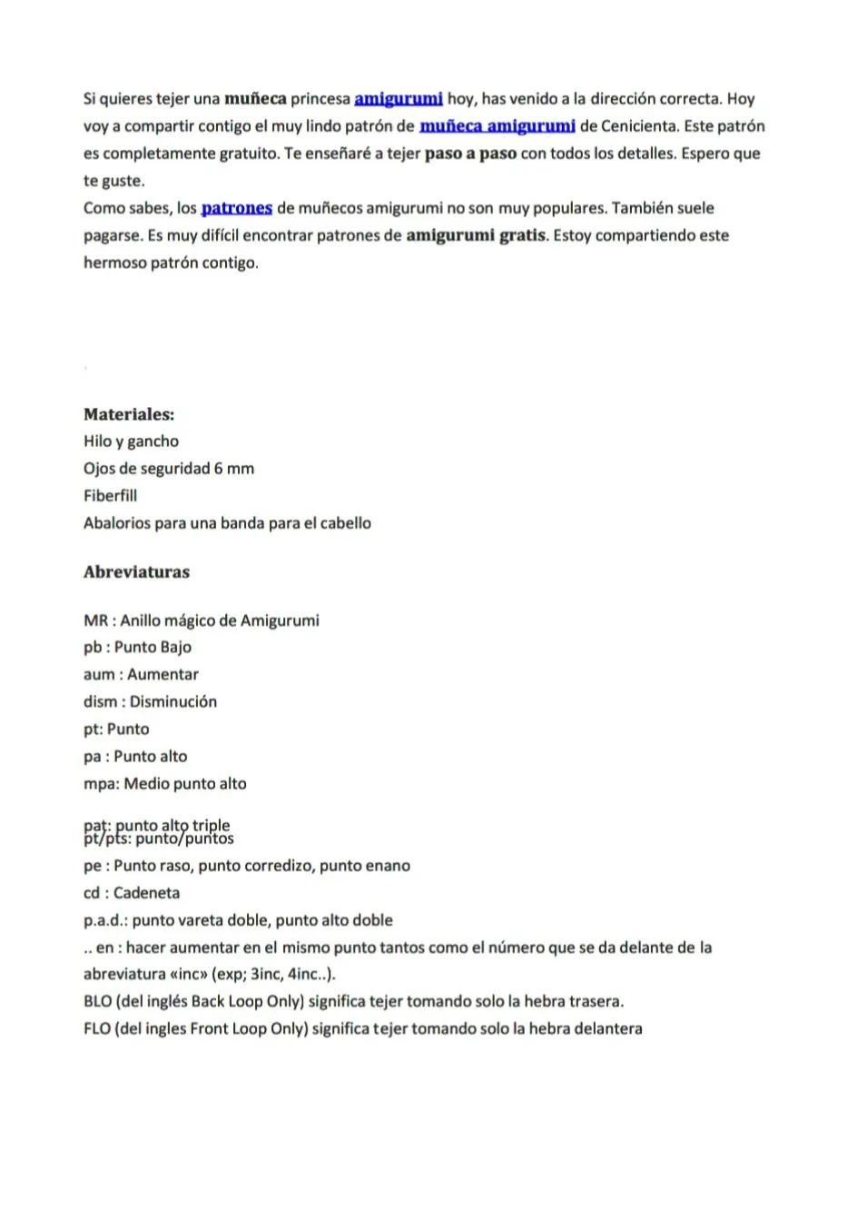 Muñeca Amigurumi Princesa con Patrón Gratis