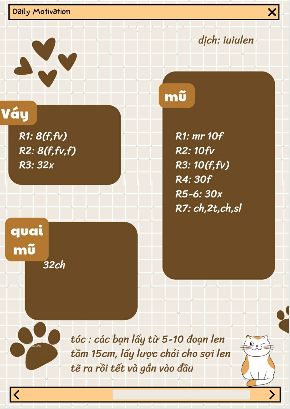 Những búp bê len móc tay xinh xắn và đáng yêu