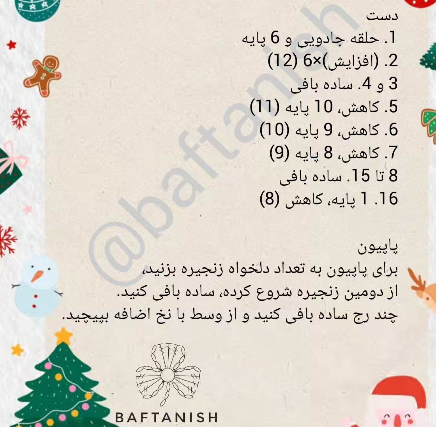 نقشه بافت خرس قلاب‌بافی با پاپیون صورتی