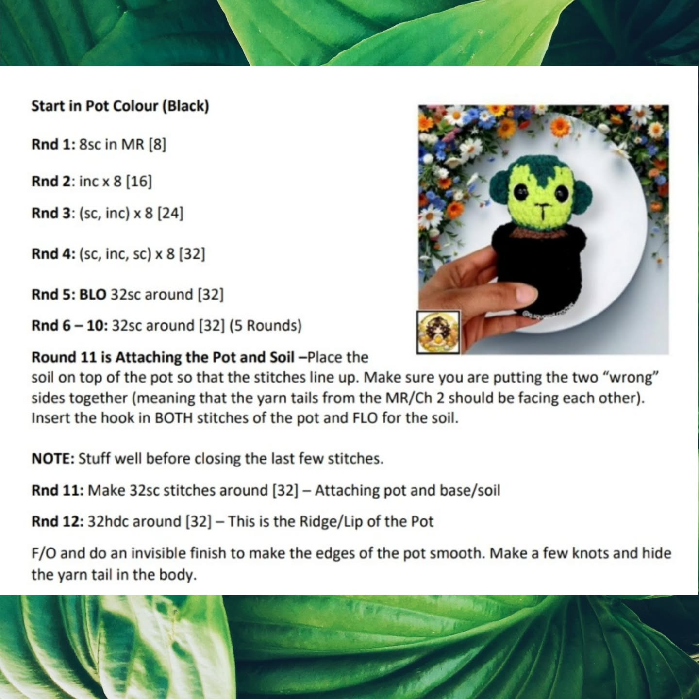 No Sew Morgan the Monkey Cactus Crochet Pattern