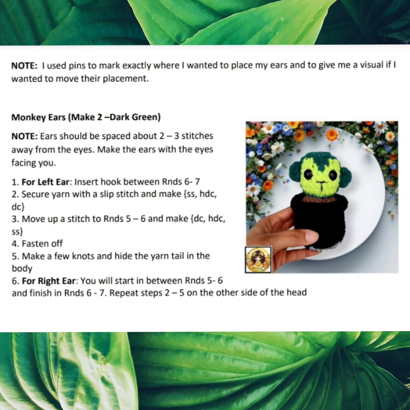 No Sew Morgan the Monkey Cactus Crochet Pattern