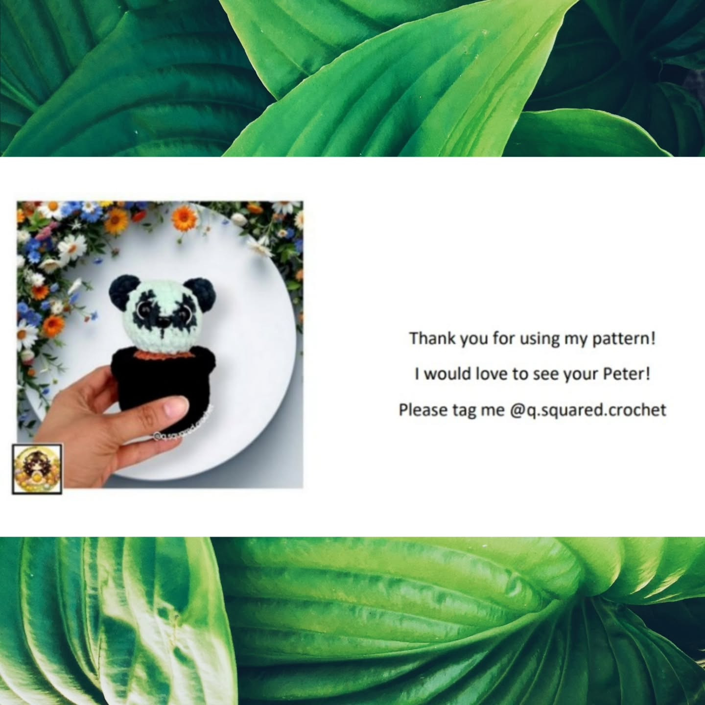 No Sew Peter the Panda Cactus Crochet Pattern