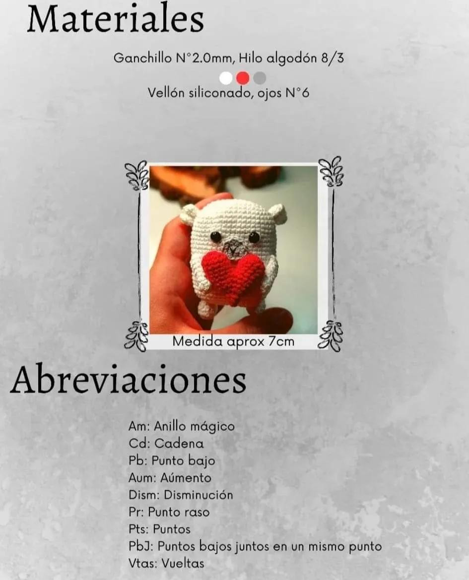 Oso Amigurumi con Corazón - Patrón Gratuito para Tejer