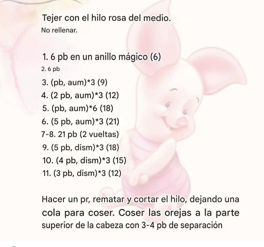 Patrón de amigurumi de cerditos y osos gratis