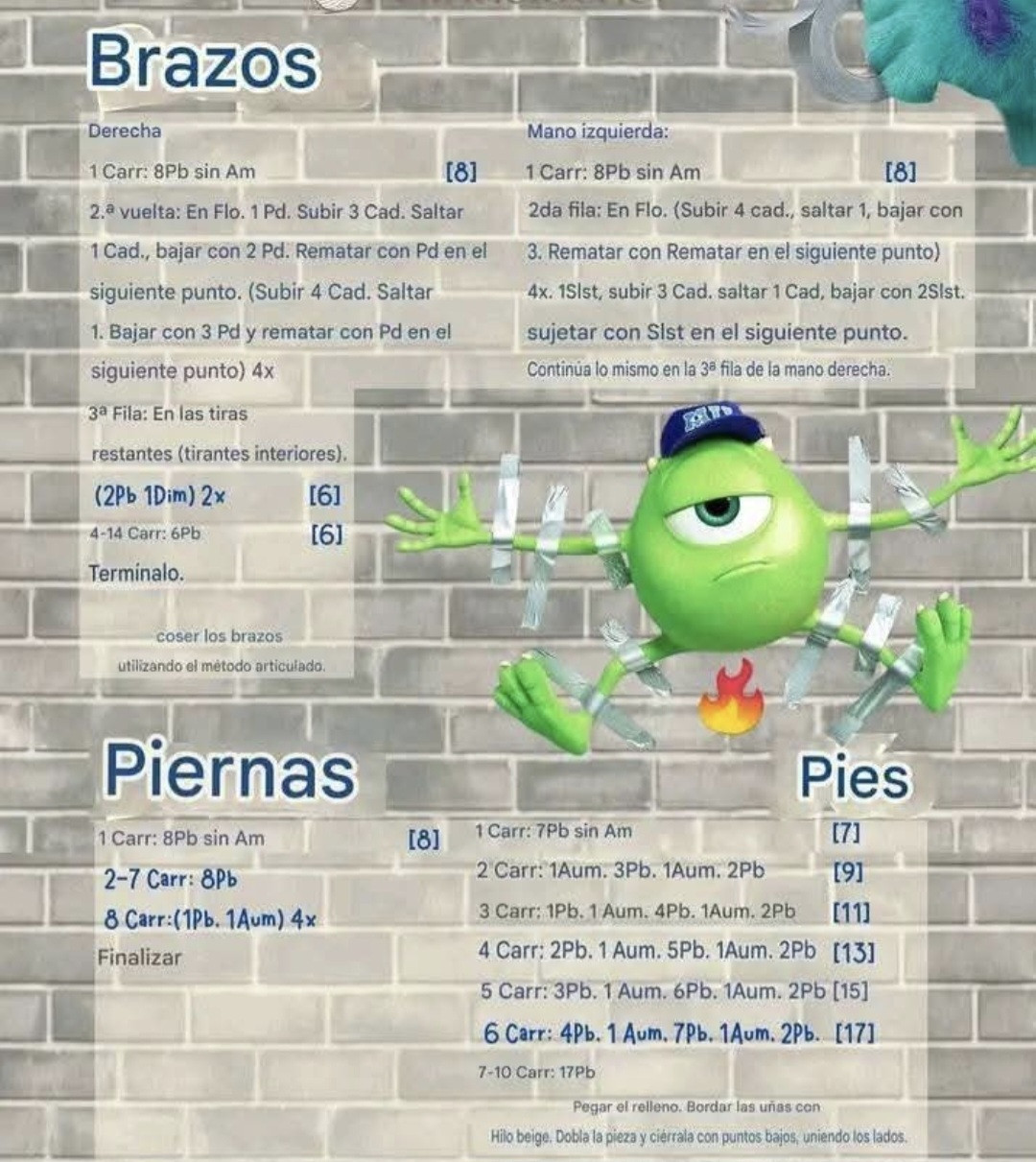 Patrón de amigurumi de monstruo amarillo con un ojo