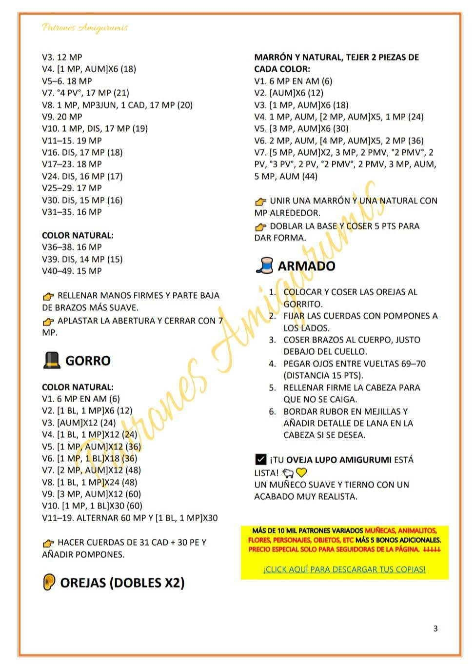 Patrón de amigurumi de oveja adorable para principiantes