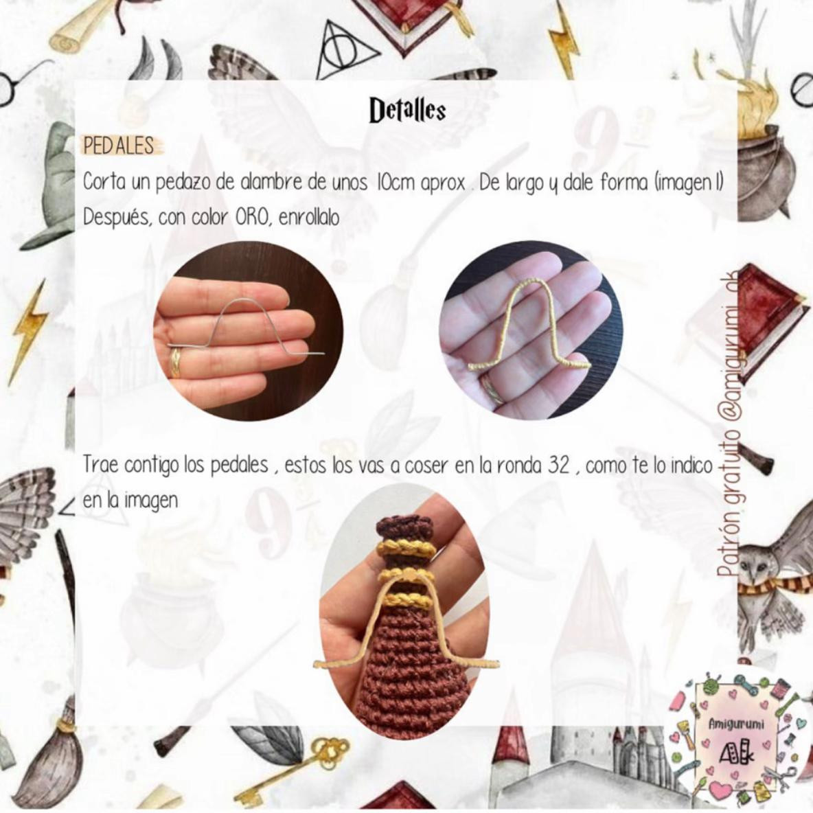 Patrón de Amigurumi: Escoba Mágica Nimbus 2000 a Crochet