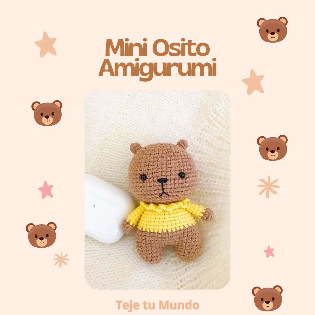 Patrón de amigurumi: Osito con suéter amarillo