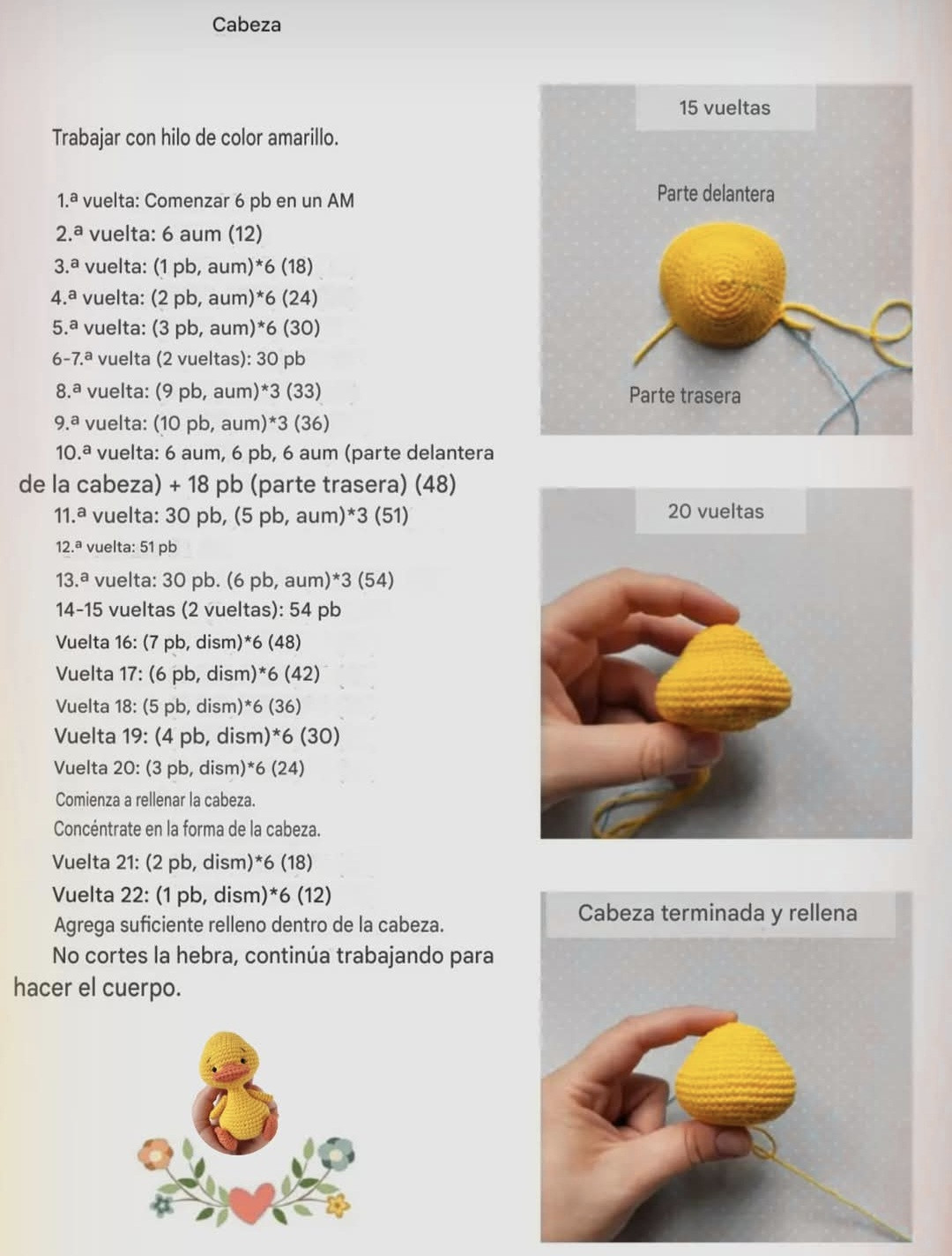 Patrón de Amigurumi: Patito Tierno y Adorable