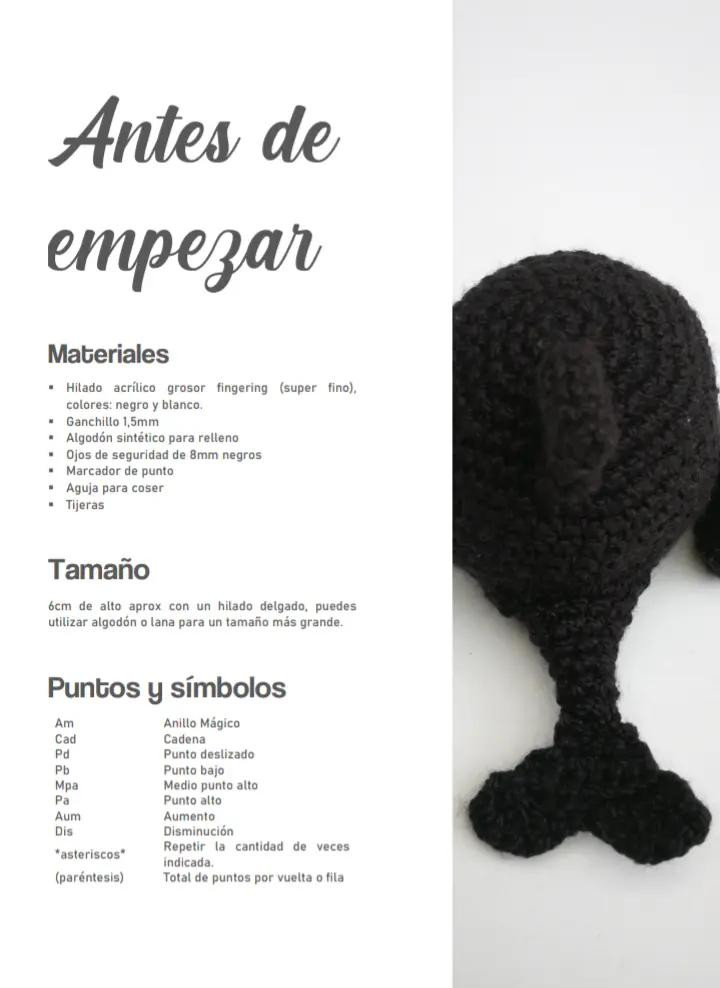 Patrón de crochet gratuito: Ballena Orca Amigurumi