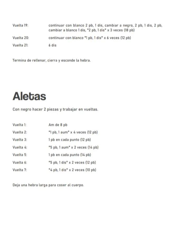 Patrón de crochet gratuito: Ballena Orca Amigurumi