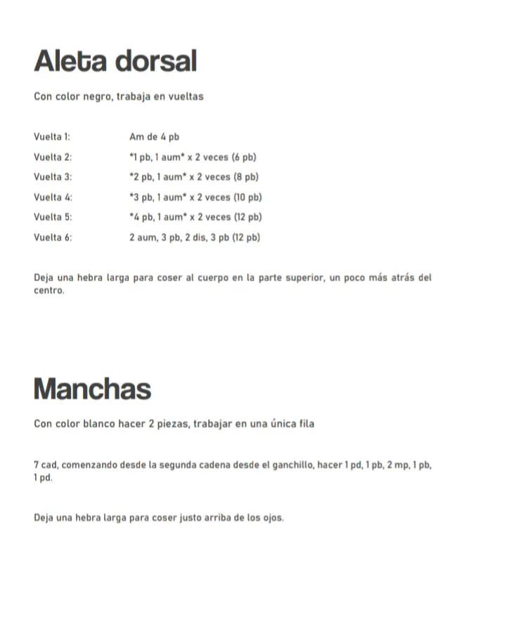 Patrón de crochet gratuito: Ballena Orca Amigurumi