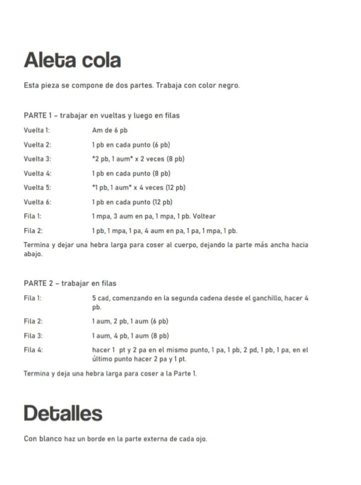 Patrón de crochet gratuito: Ballena Orca Amigurumi