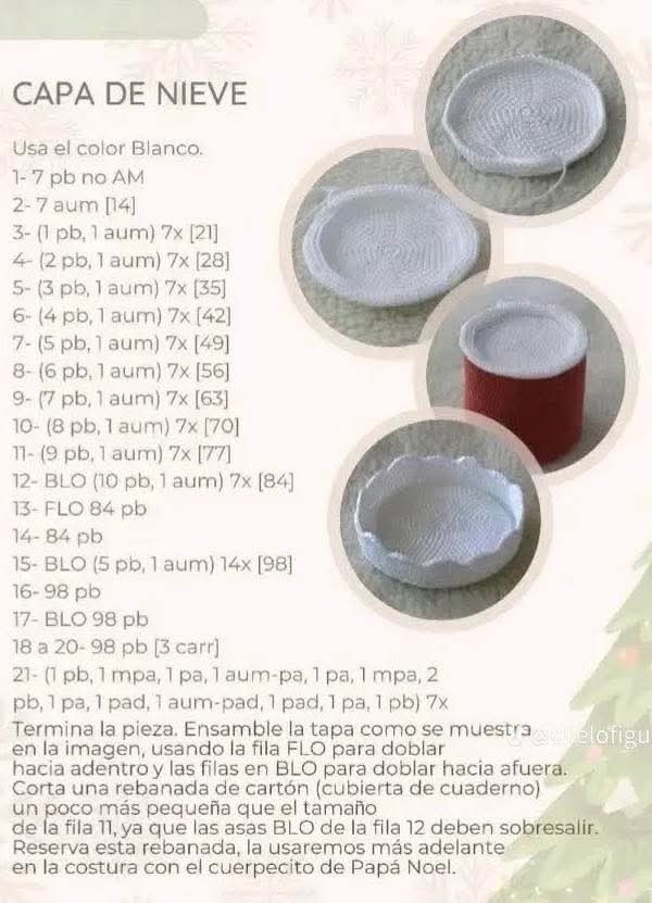 Patrón de ganchillo de Papá Noel junto a la chimenea