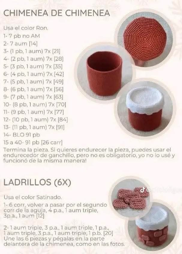 Patrón de ganchillo de Papá Noel junto a la chimenea