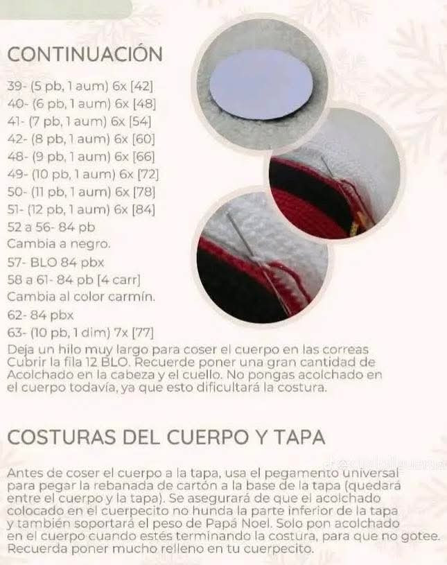 Patrón de ganchillo de Papá Noel junto a la chimenea