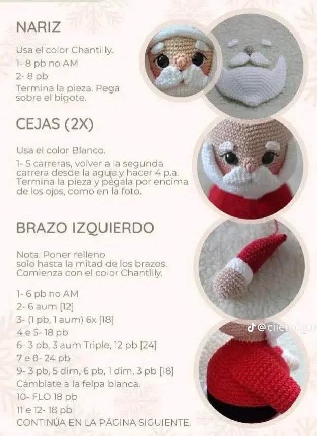 Patrón de ganchillo de Papá Noel junto a la chimenea