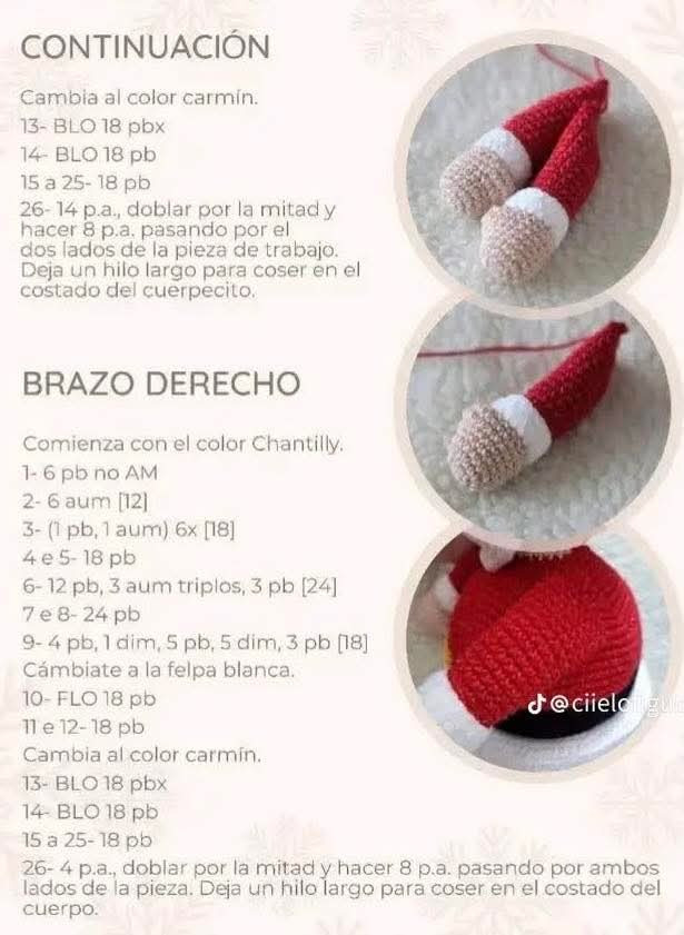 Patrón de ganchillo de Papá Noel junto a la chimenea