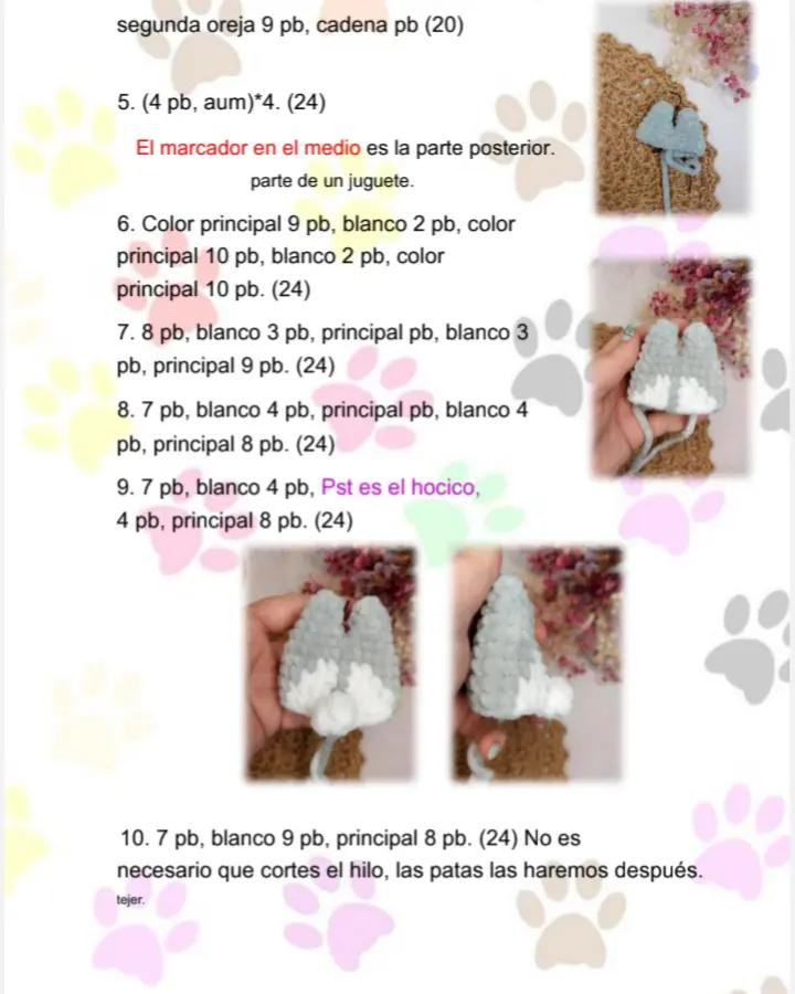 Patrón de Llavero Husky - Tutorial de Crochet Fácil