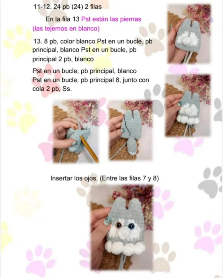 Patrón de Llavero Husky - Tutorial de Crochet Fácil