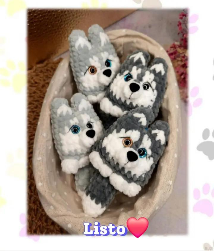 Patrón de Llavero Husky - Tutorial de Crochet Fácil