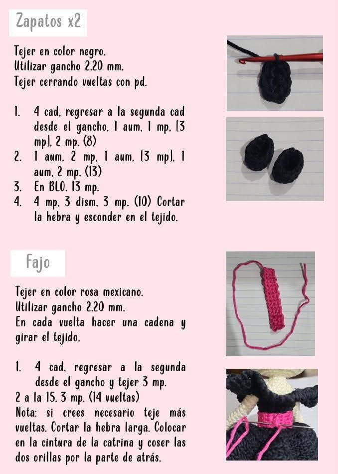 Patrón de Muñeca Catrina Amigurumi Gratis para Tejer