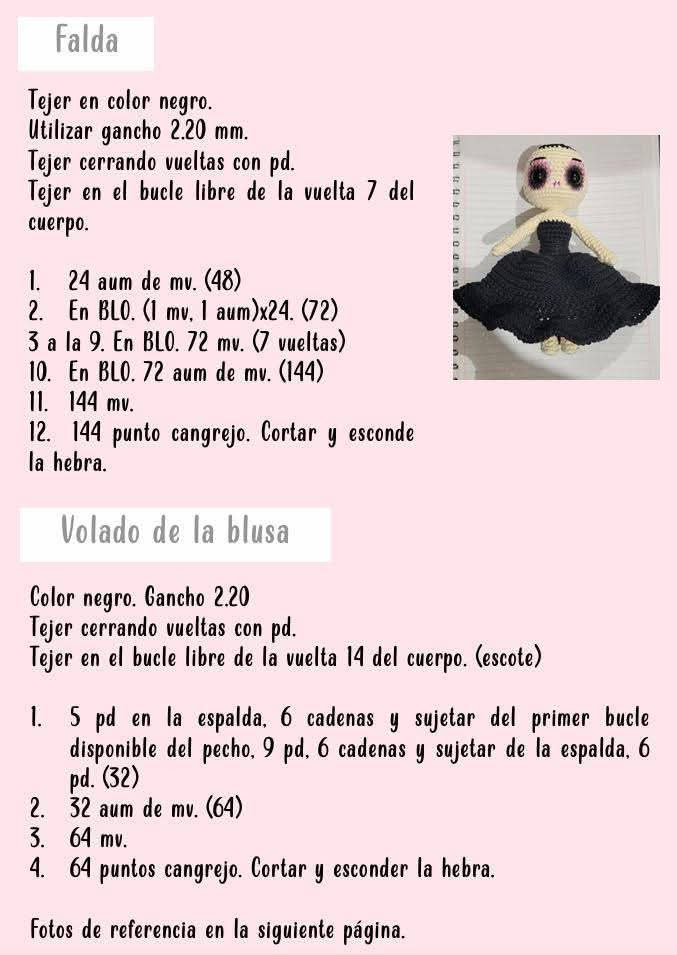 Patrón de Muñeca Catrina Amigurumi Gratis para Tejer