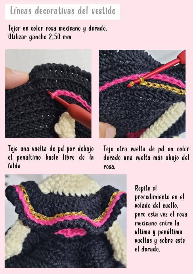 Patrón de Muñeca Catrina Amigurumi Gratis para Tejer
