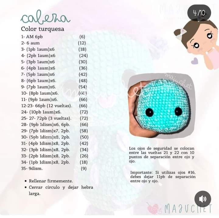 Patrón de muñeco de peluche colorido y encantador para crochet