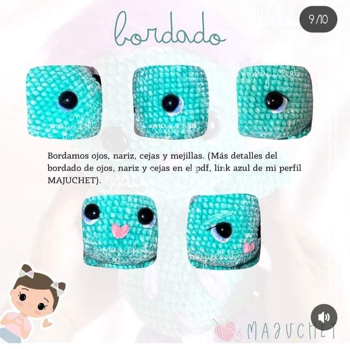 Patrón de muñeco de peluche colorido y encantador para crochet