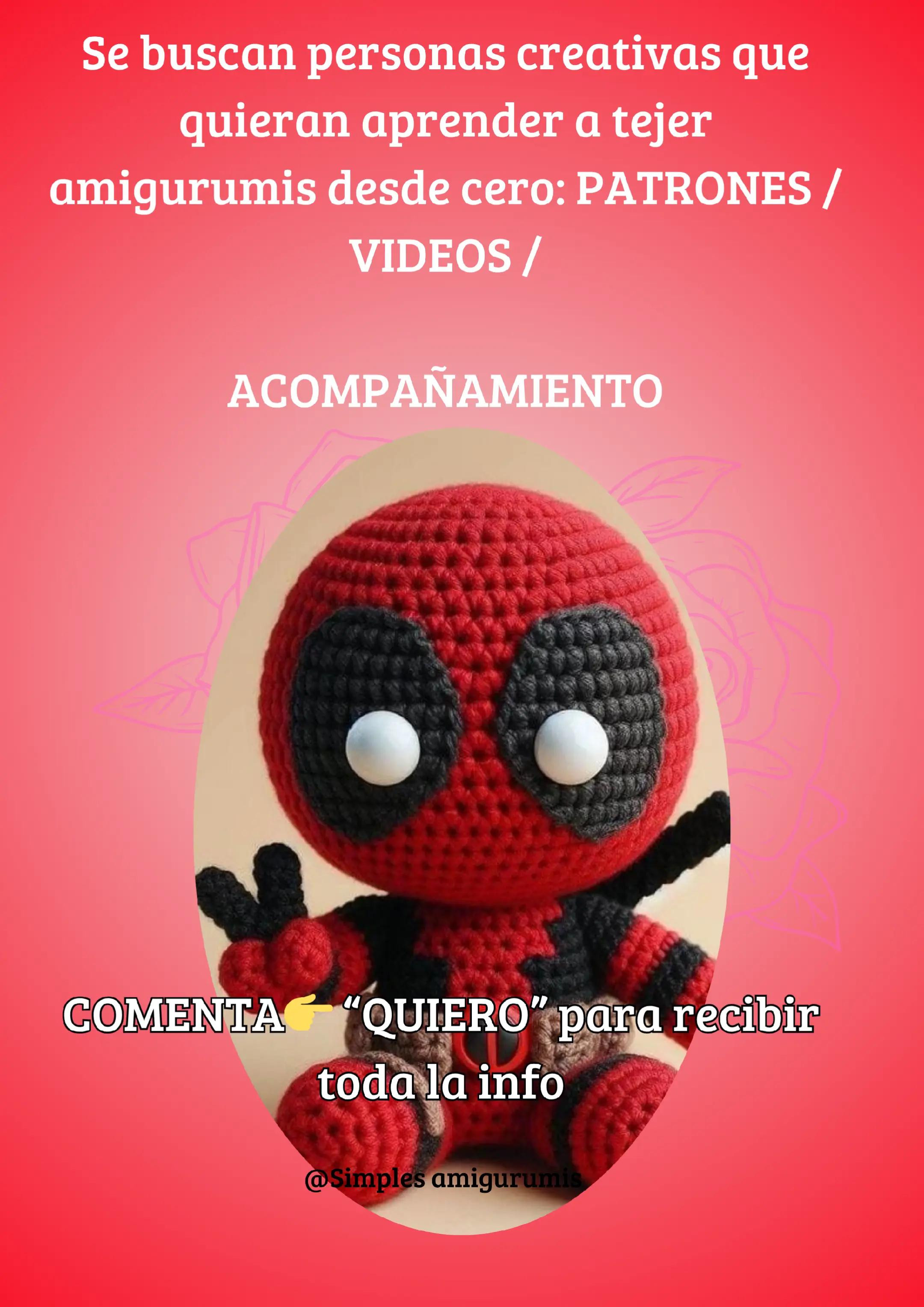 Patrón de muñeco Deadpool en amigurumi para crochet