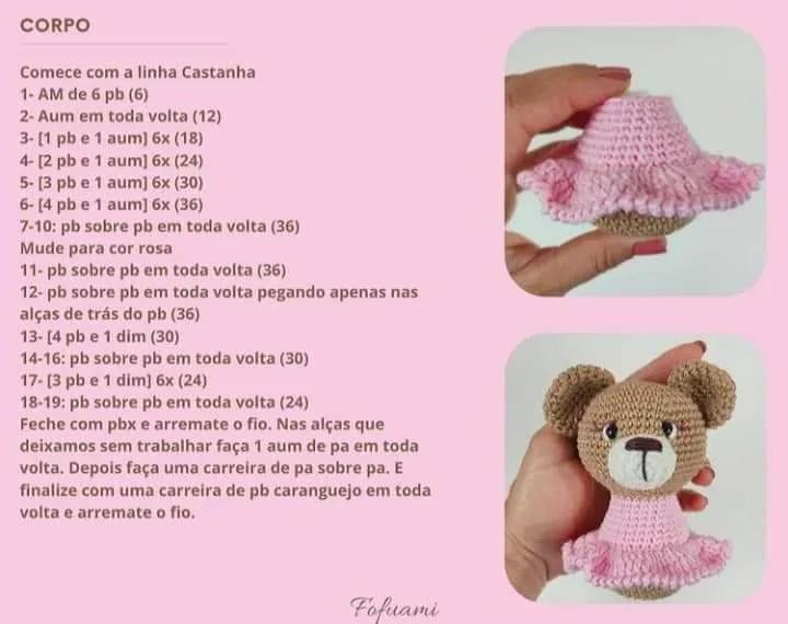 Patrón de Osito de Amigurumi con Corazón de Crochet