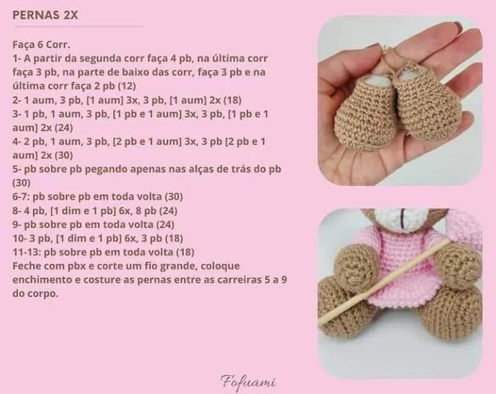 Patrón de Osito de Amigurumi con Corazón de Crochet