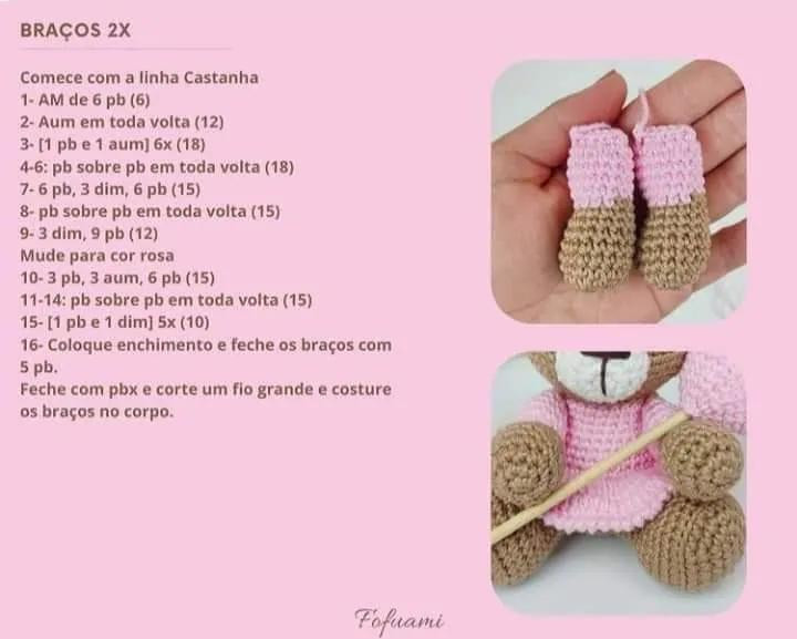 Patrón de Osito de Amigurumi con Corazón de Crochet