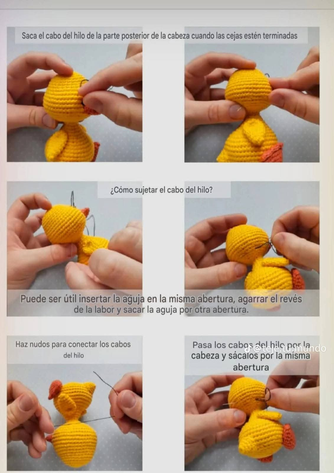 Patrón de patito de ganchillo adorable y fácil de seguir