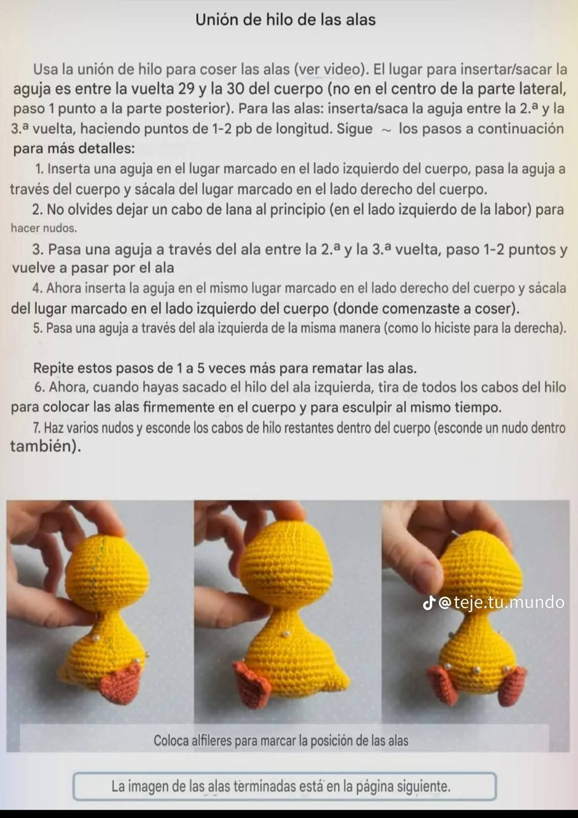 Patrón de patito de ganchillo adorable y fácil de seguir