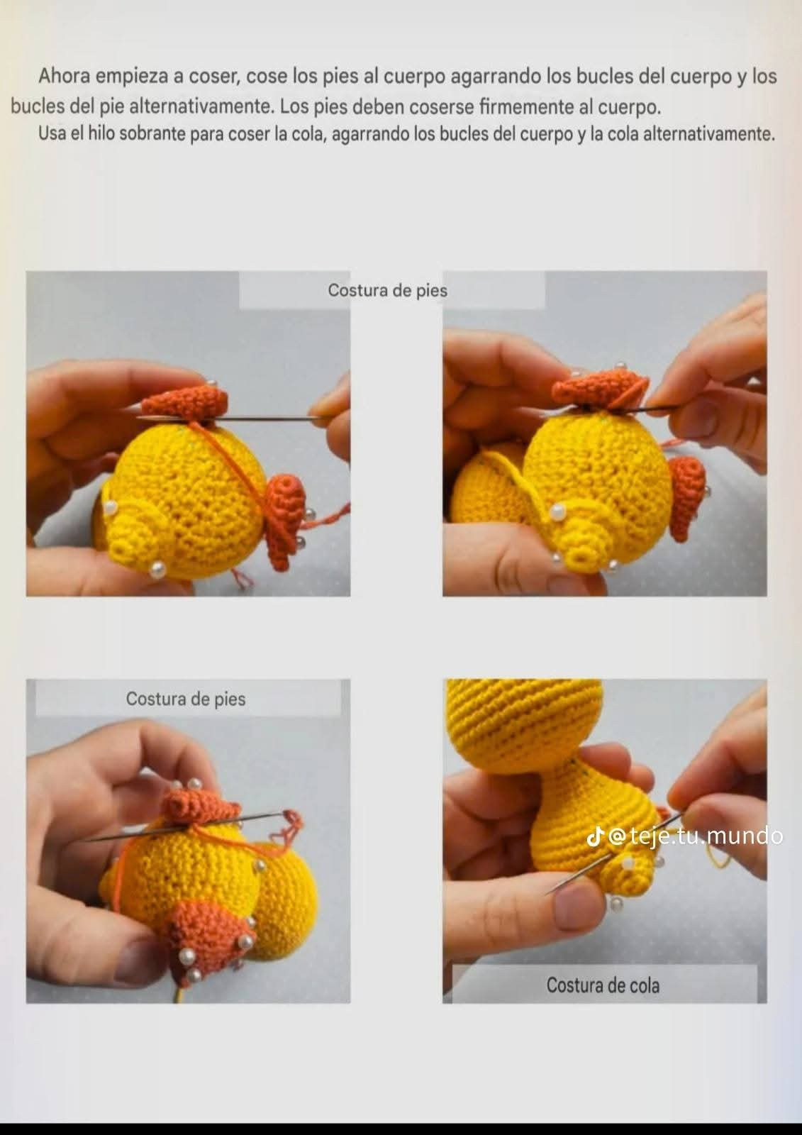 Patrón de patito de ganchillo adorable y fácil de seguir