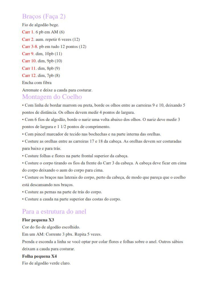 PDF Crochê Guirlanda de Coelho Receita de Amigurumi Grátis