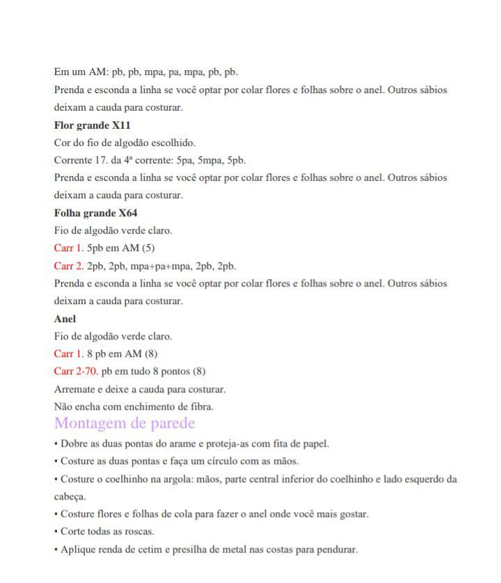 PDF Crochê Guirlanda de Coelho Receita de Amigurumi Grátis