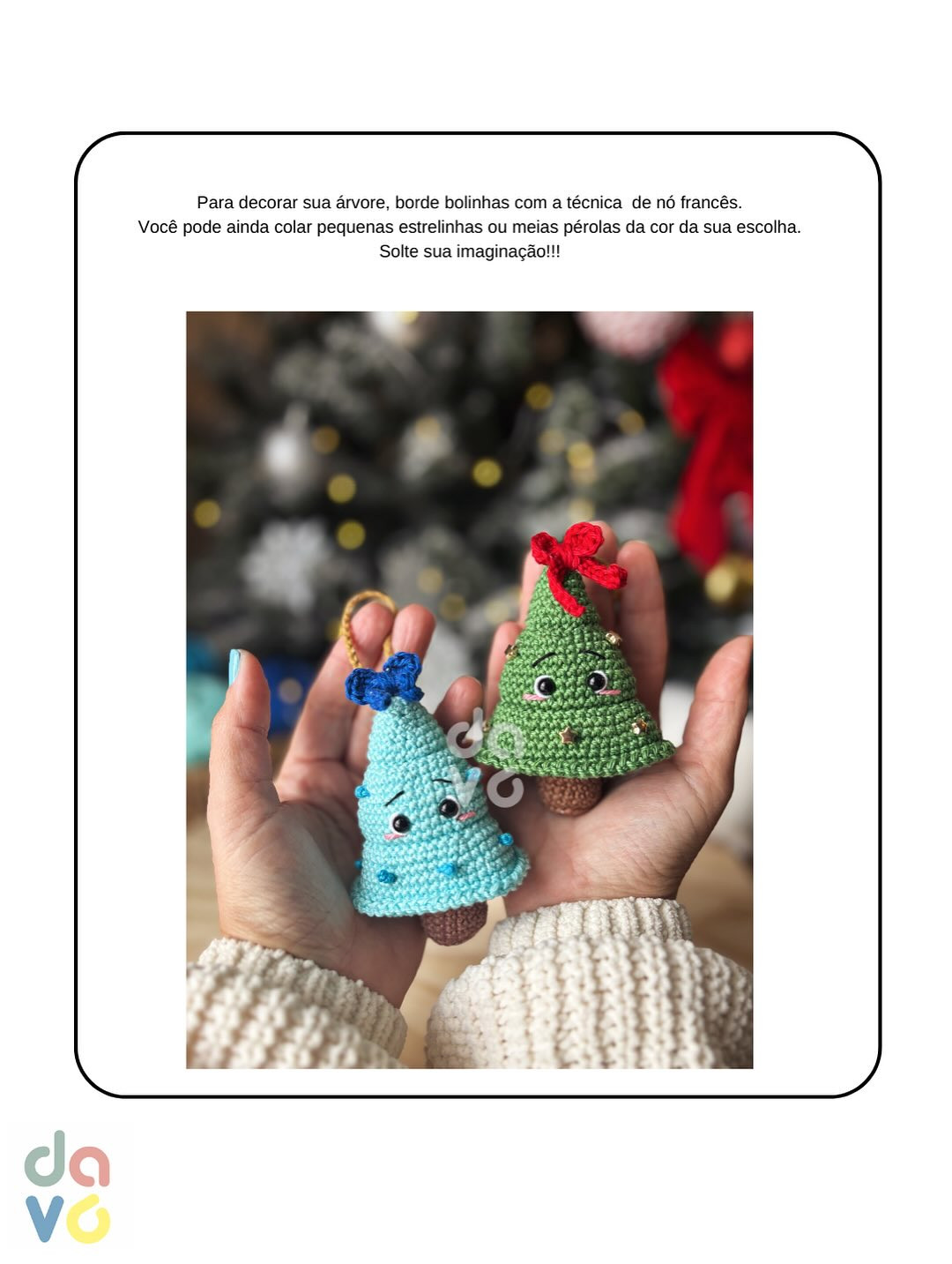 Pinheirinho de Crochê Porta-batom Natalino Fofinho e Criativo